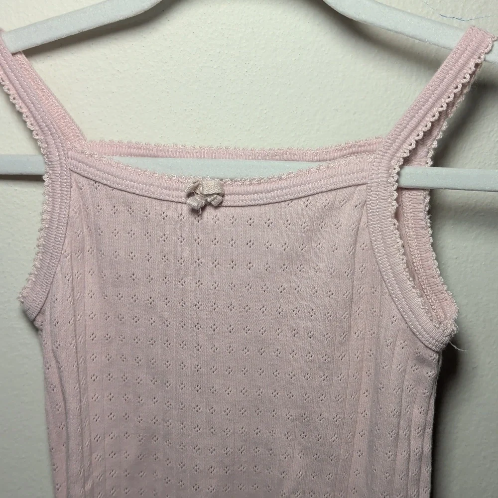 Jamie Kay Light Pink Camisole Pajama Top Organic Cotton Bow Summer Girls Size 6